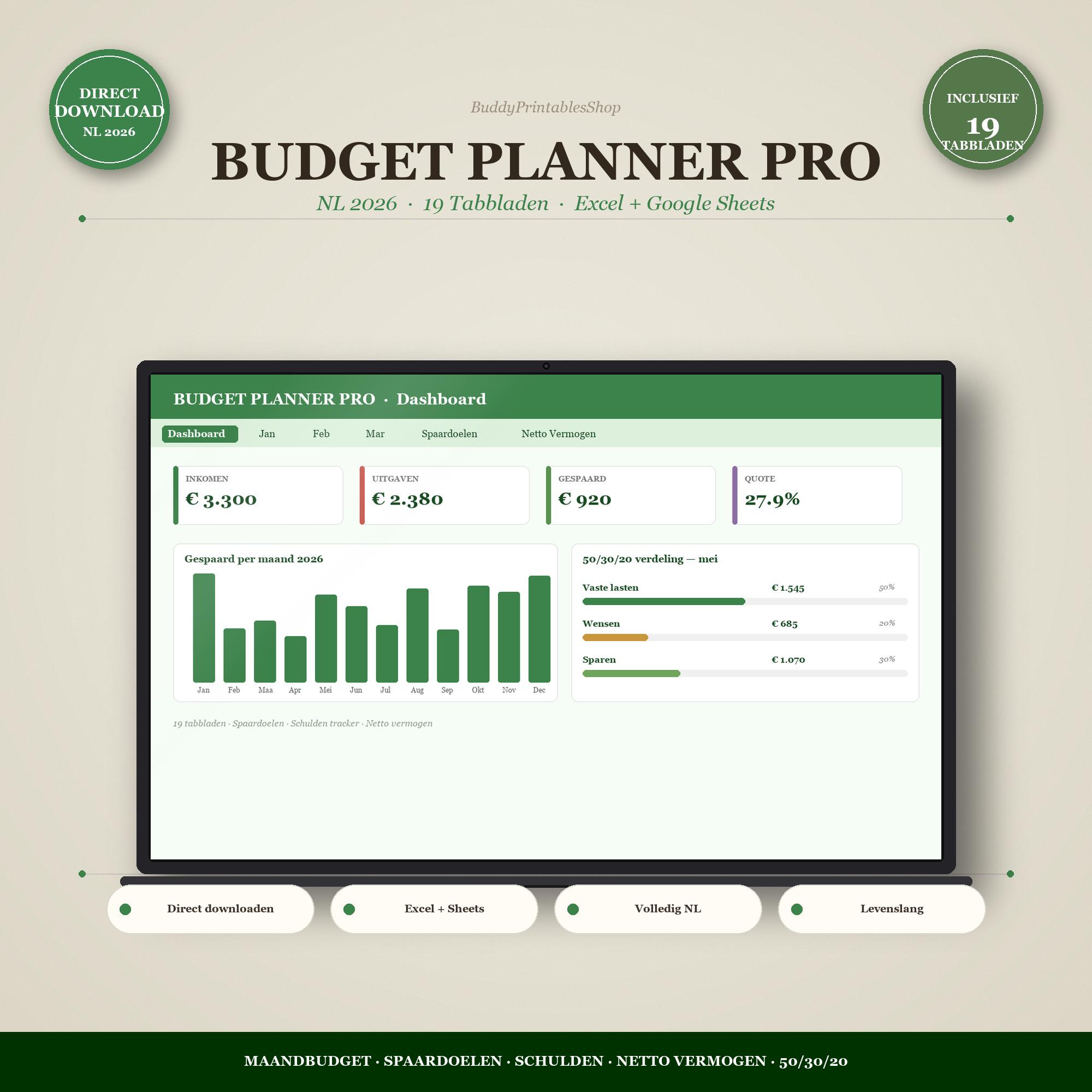 Budget Planner Excel 2026 (NL)