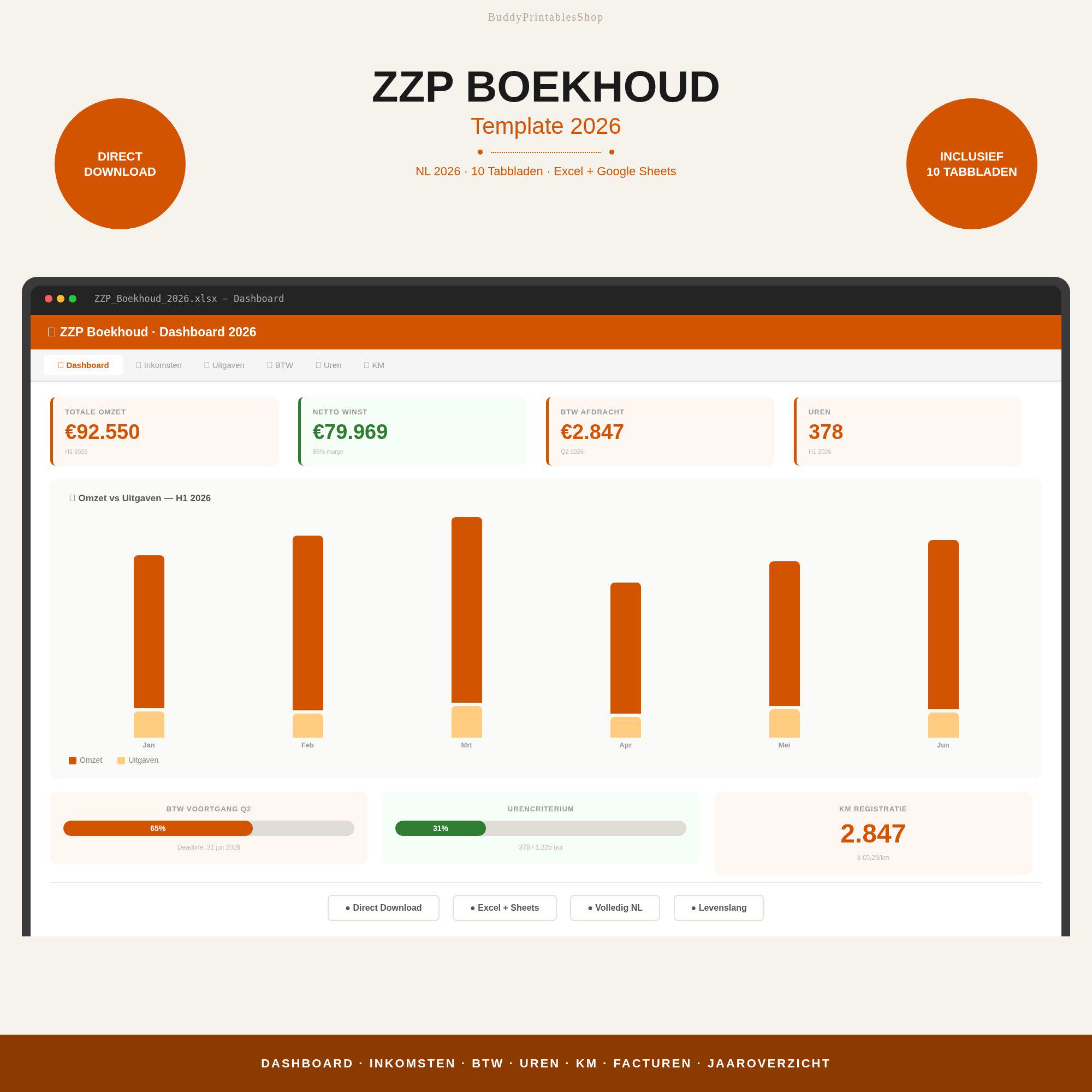 ZZP Boekhoud Template 2026