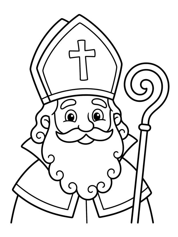 Sinterklaas-kleurplaat: Sinterklaas