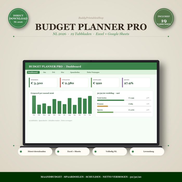 Budget Planner Excel 2026 (NL)