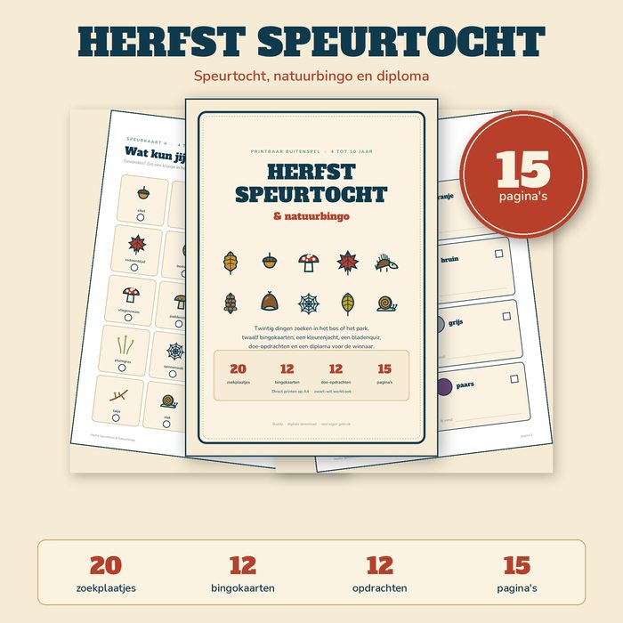 Herfst Speurtocht voor Kinderen — Natuurbingo & Diploma