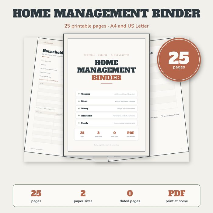 Home management binder