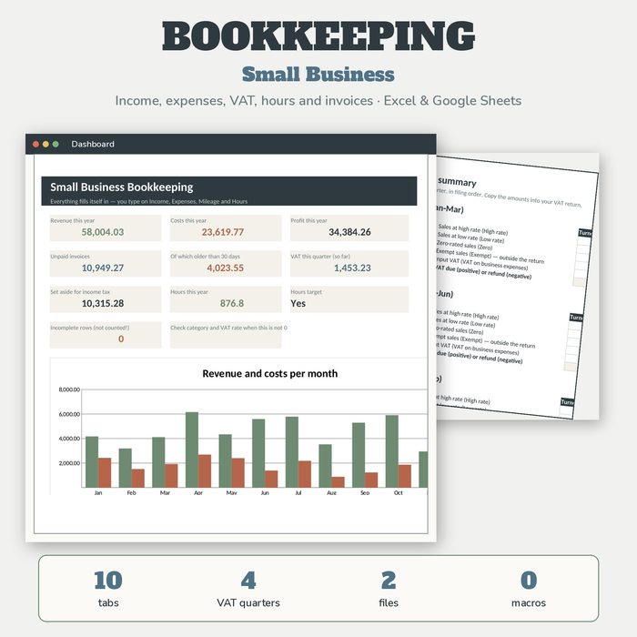 Small Business Bookkeeping Spreadsheet