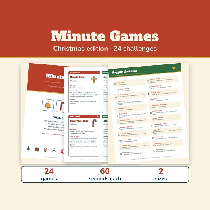 Christmas Minute Games — 24 One-Minute Party Games
